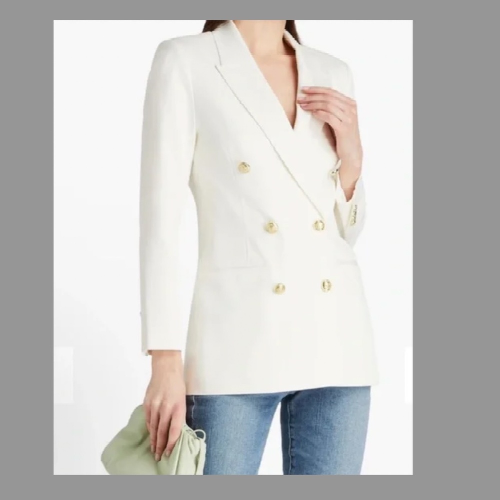Derek Lam 10 Crosby NWT Double-breasted Twill White Blazer jacket (Sz 8)